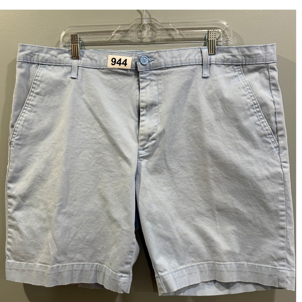 US Polo Assn Mens Chino Shorts Light Blue Activate Stretch Size 42 Flat Front